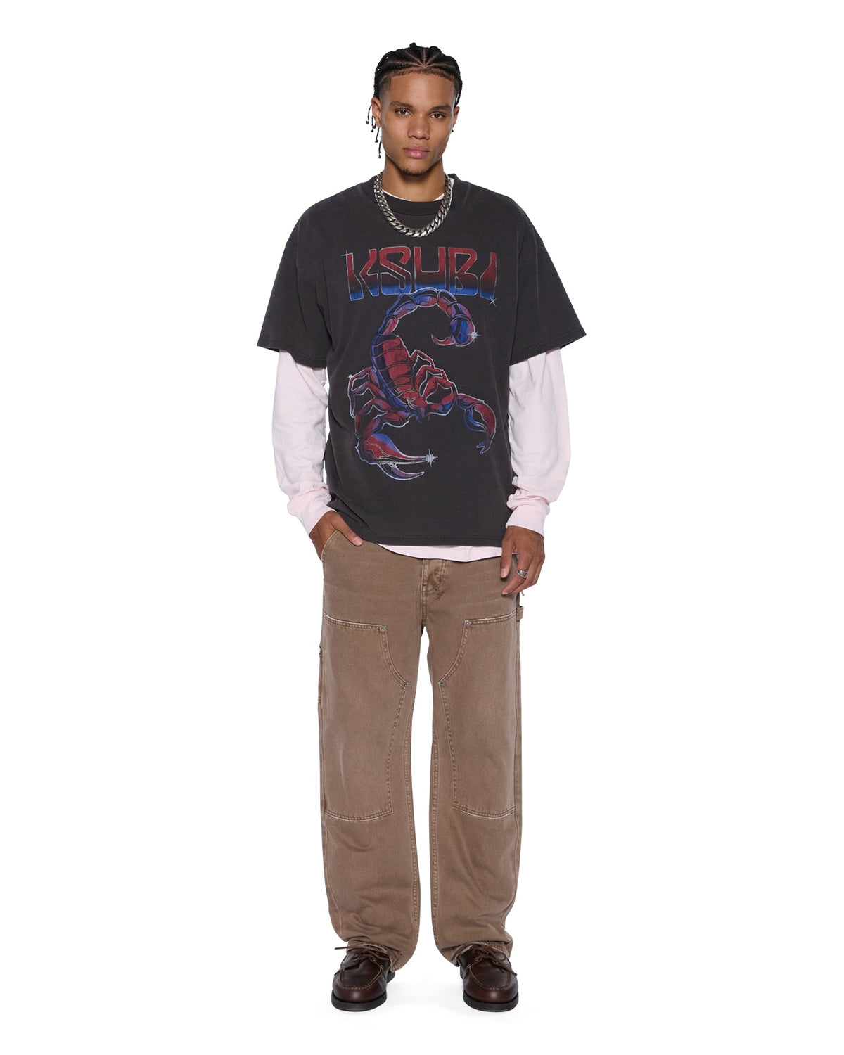 Mens Operator Pant Oak Relaxed Denim Jeans - Brown