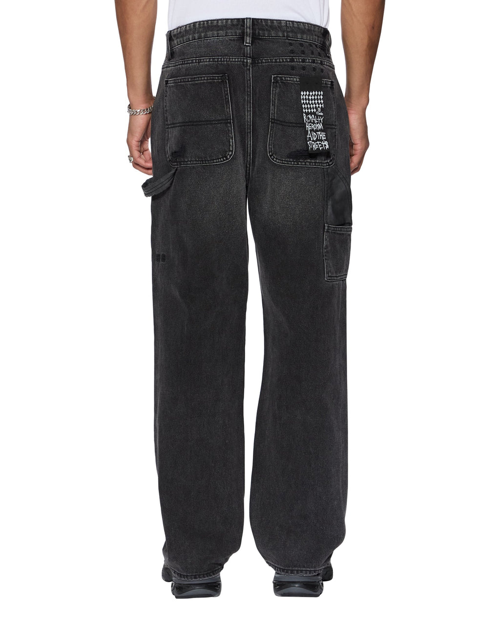 Mens Operator Pant Torqued Black Relaxed Denim Jeans - Black