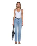 Womens Pinup Straight Jean Bondi Blue Straight Denim Jeans - Denim