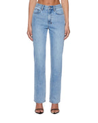 Womens Pinup Straight Jean Bondi Blue Straight Denim Jeans - Denim