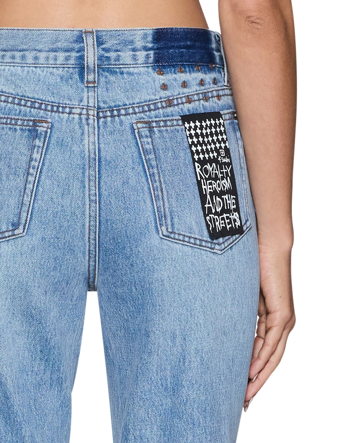 Womens Pinup Straight Jean Bondi Blue Straight Denim Jeans - Denim
