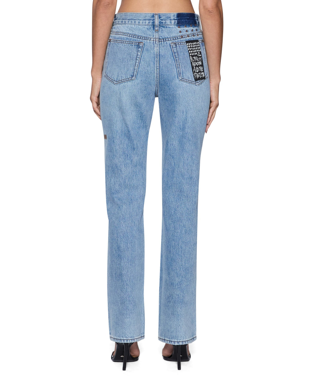 Womens Pinup Straight Jean Bondi Blue Straight Denim Jeans - Denim