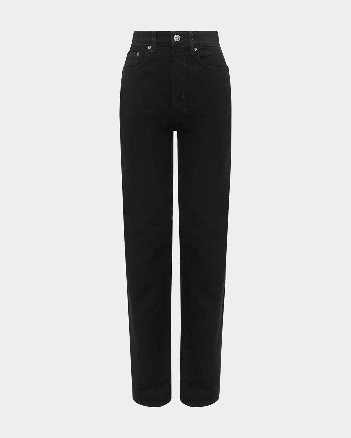 Womens Playback Jet Black Straight Denim Jeans - Black