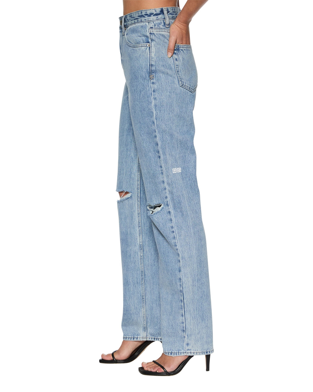 Womens Playback Authentik Trashed Straight Denim Jeans - Denim