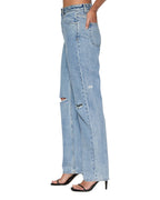 Womens Playback Authentik Trashed Straight Denim Jeans - Denim