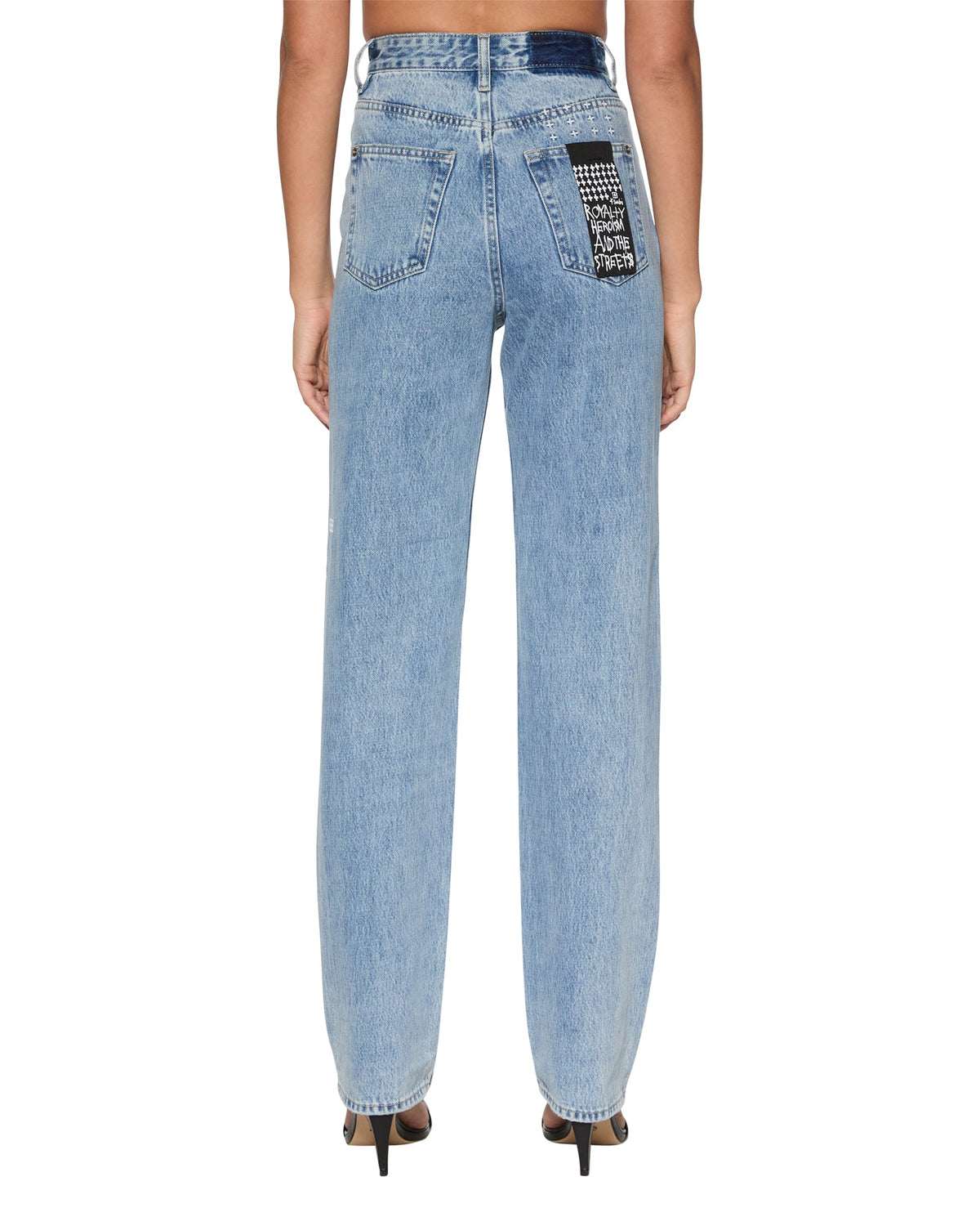 Womens Playback Authentik Trashed Straight Denim Jeans - Denim