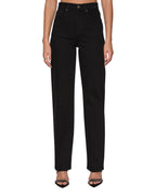 Womens Playback Jet Black Straight Denim Jeans - Black