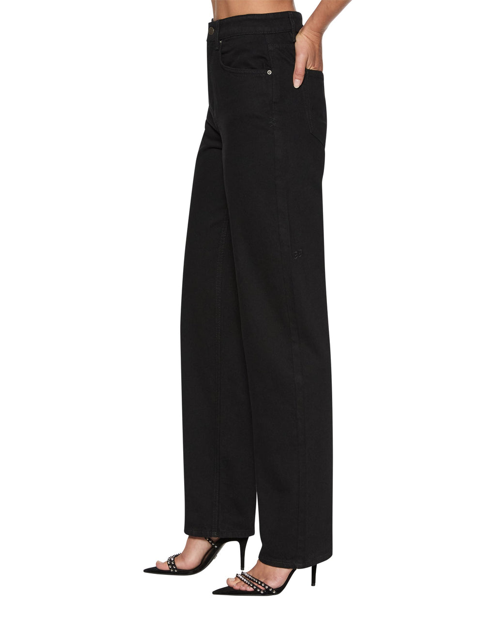 Womens Playback Jet Black Straight Denim Jeans - Black