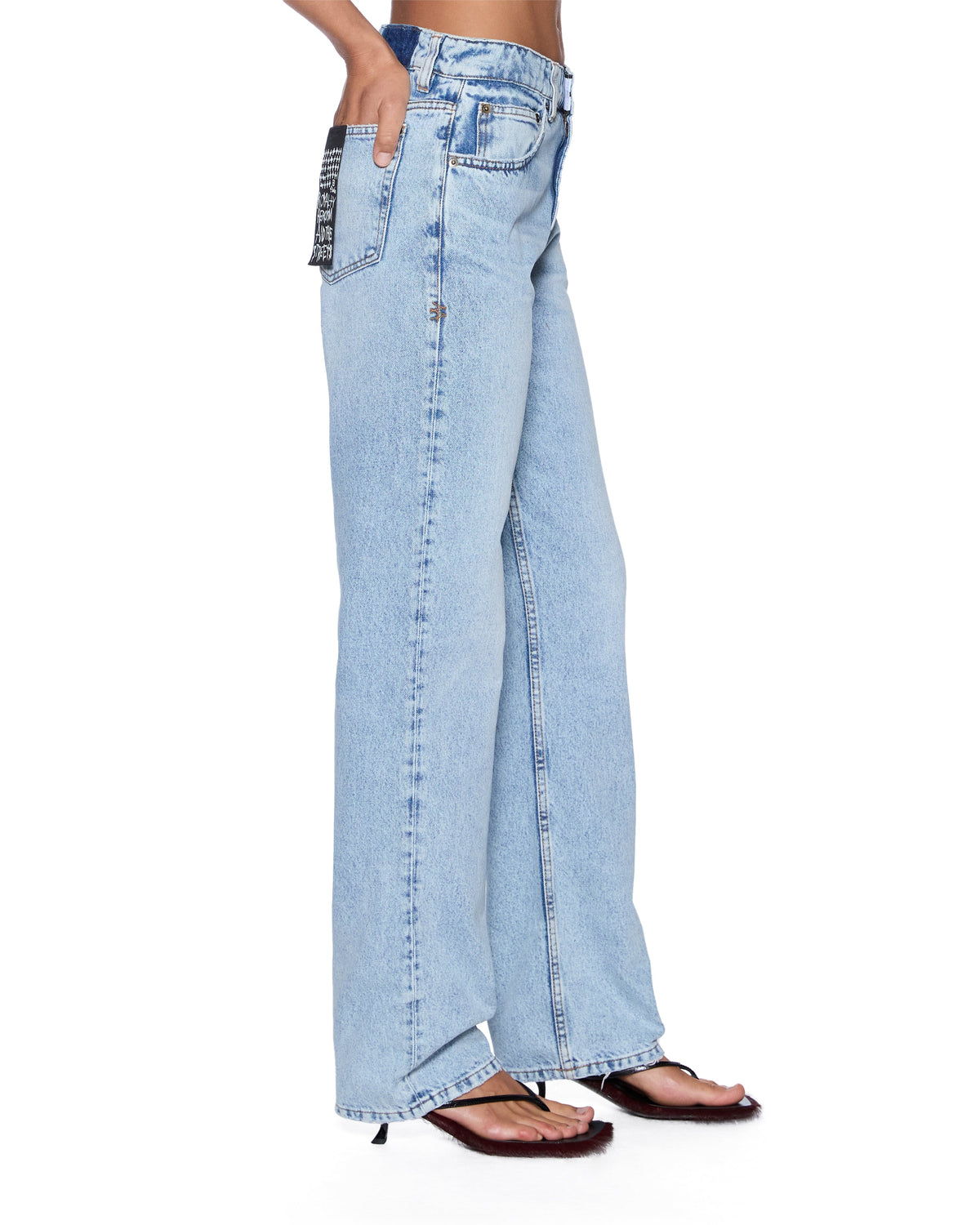 Womens Pinup Jean Flight Blue Straight Denim Jeans - Denim