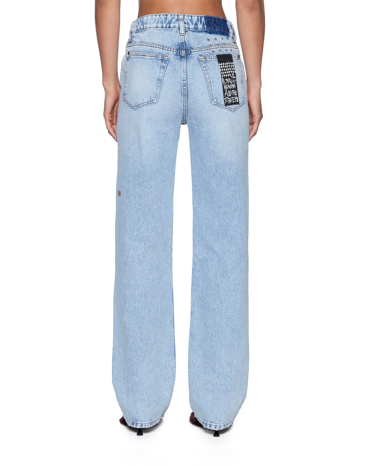 Womens Pinup Jean Flight Blue Straight Denim Jeans - Denim