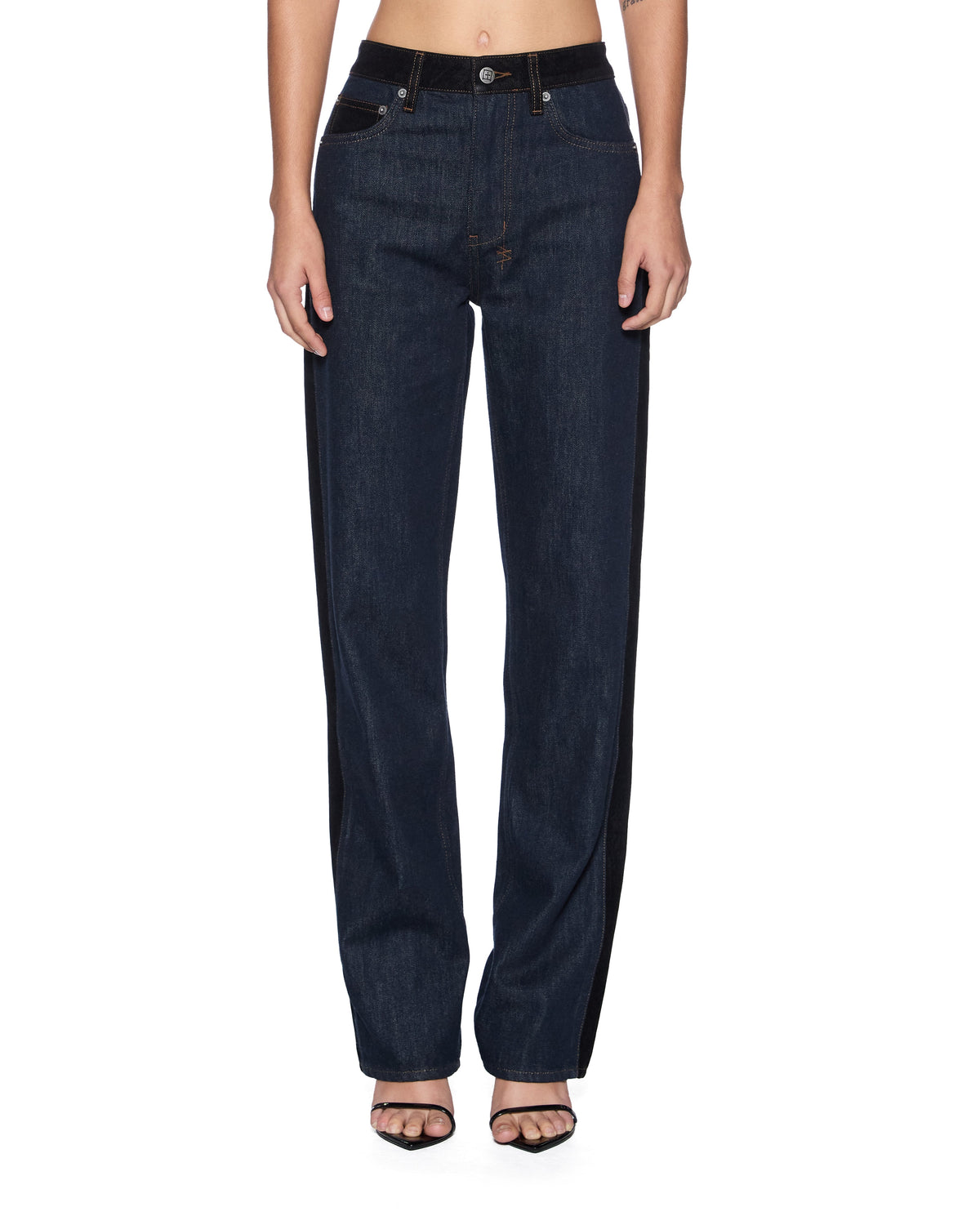 Womens Playback 2.0 Jean Vixen Spliced Straight Denim Jeans - Black