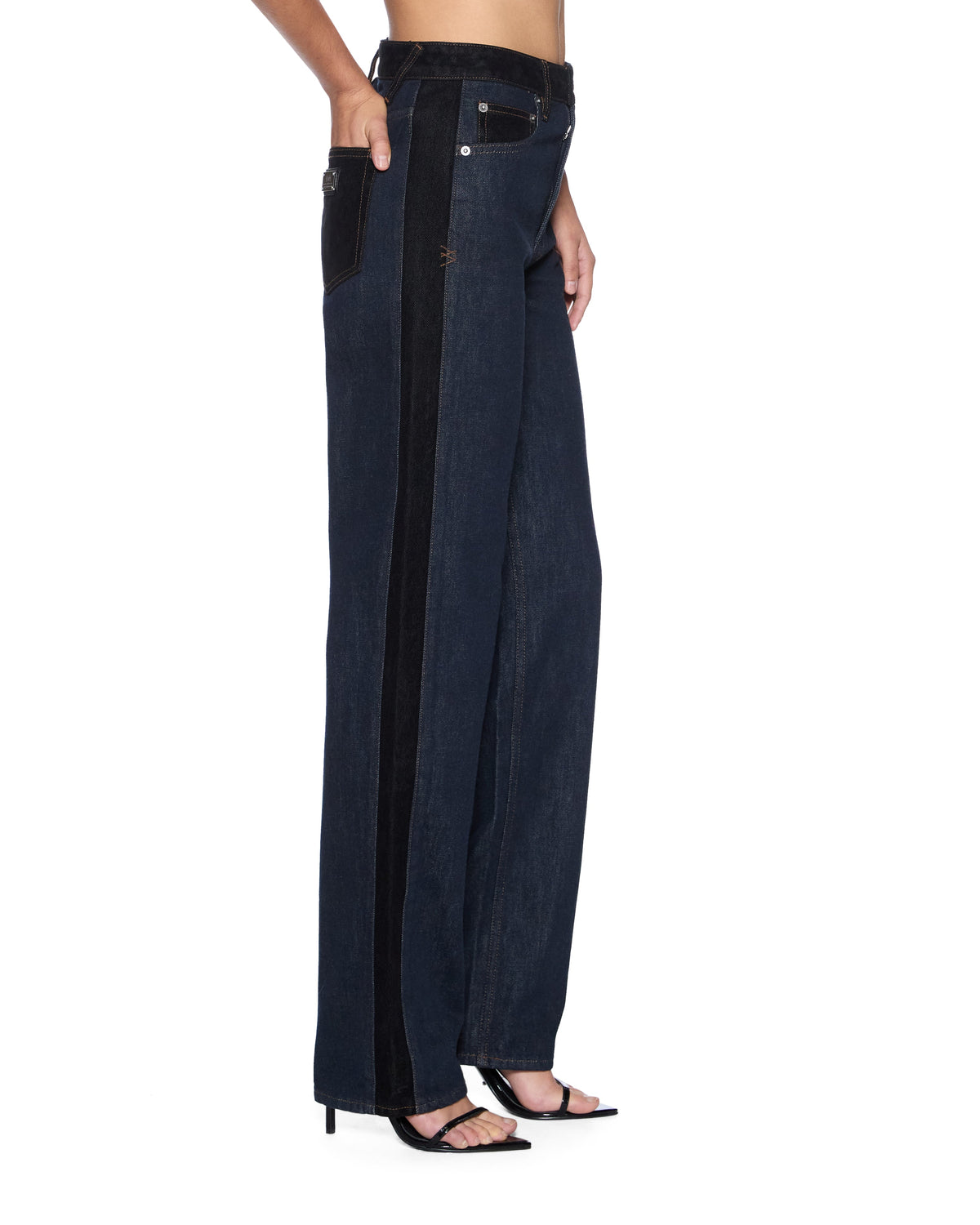 Womens Playback 2.0 Jean Vixen Spliced Straight Denim Jeans - Black