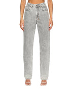 Womens Playback Dime Krystal Trashed Straight Denim Jeans - Grey