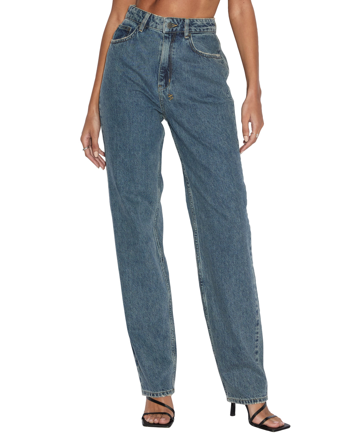 Womens Playback Subway Straight Denim Jeans - Denim