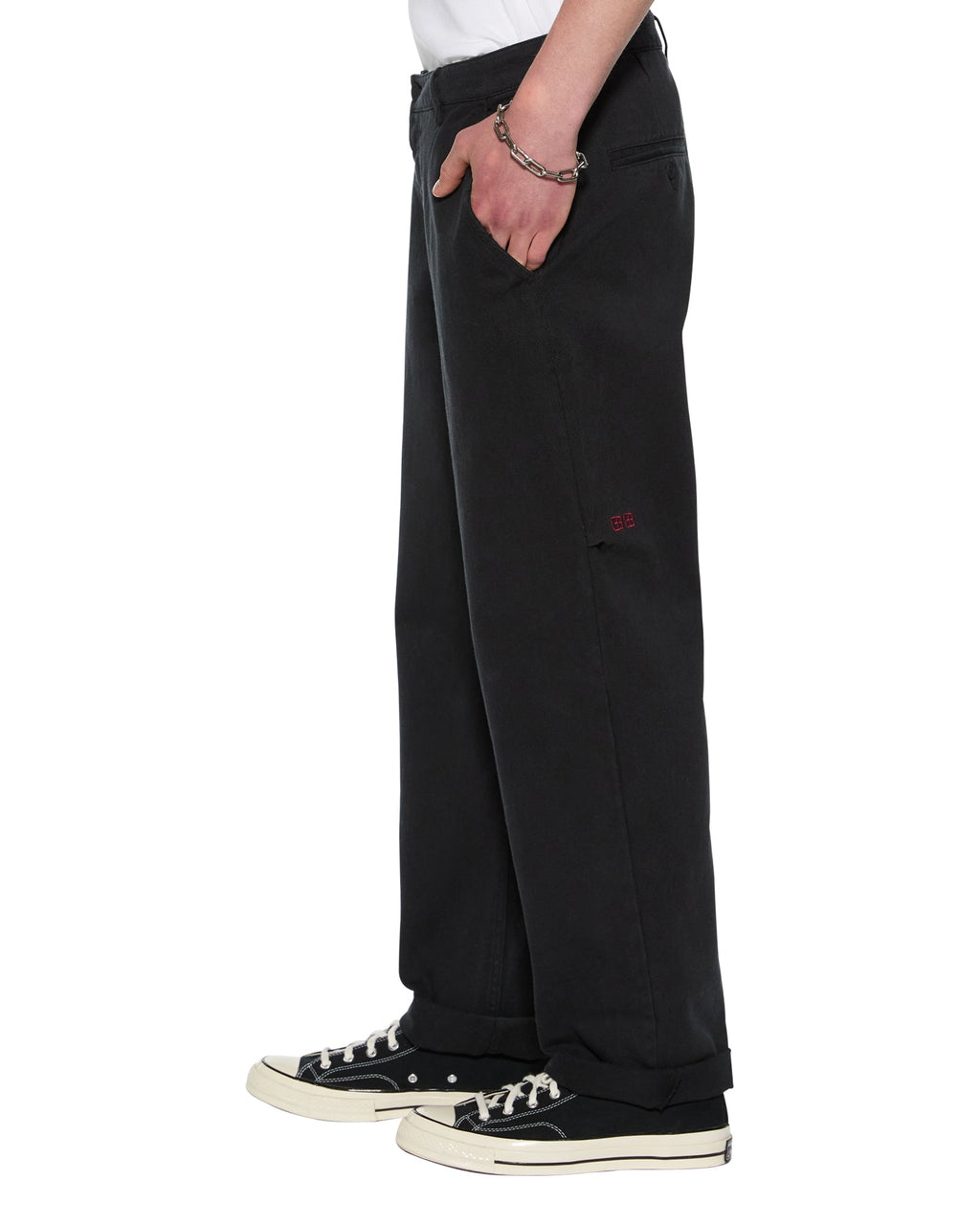 Mens Rival Chino Trouser Black Straight Pants - Black