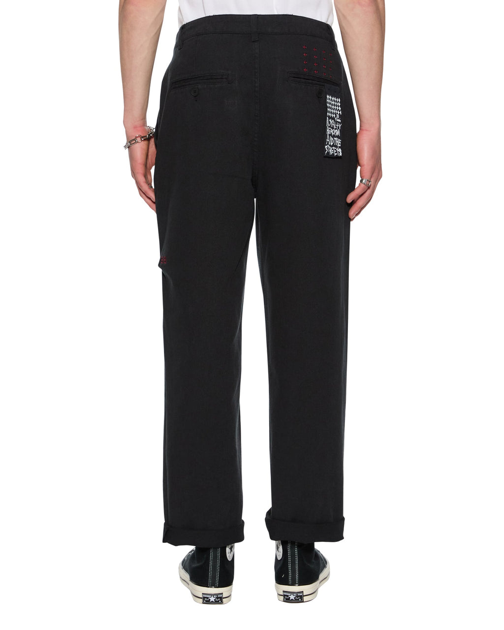 Mens Rival Chino Trouser Black Straight Pants - Black