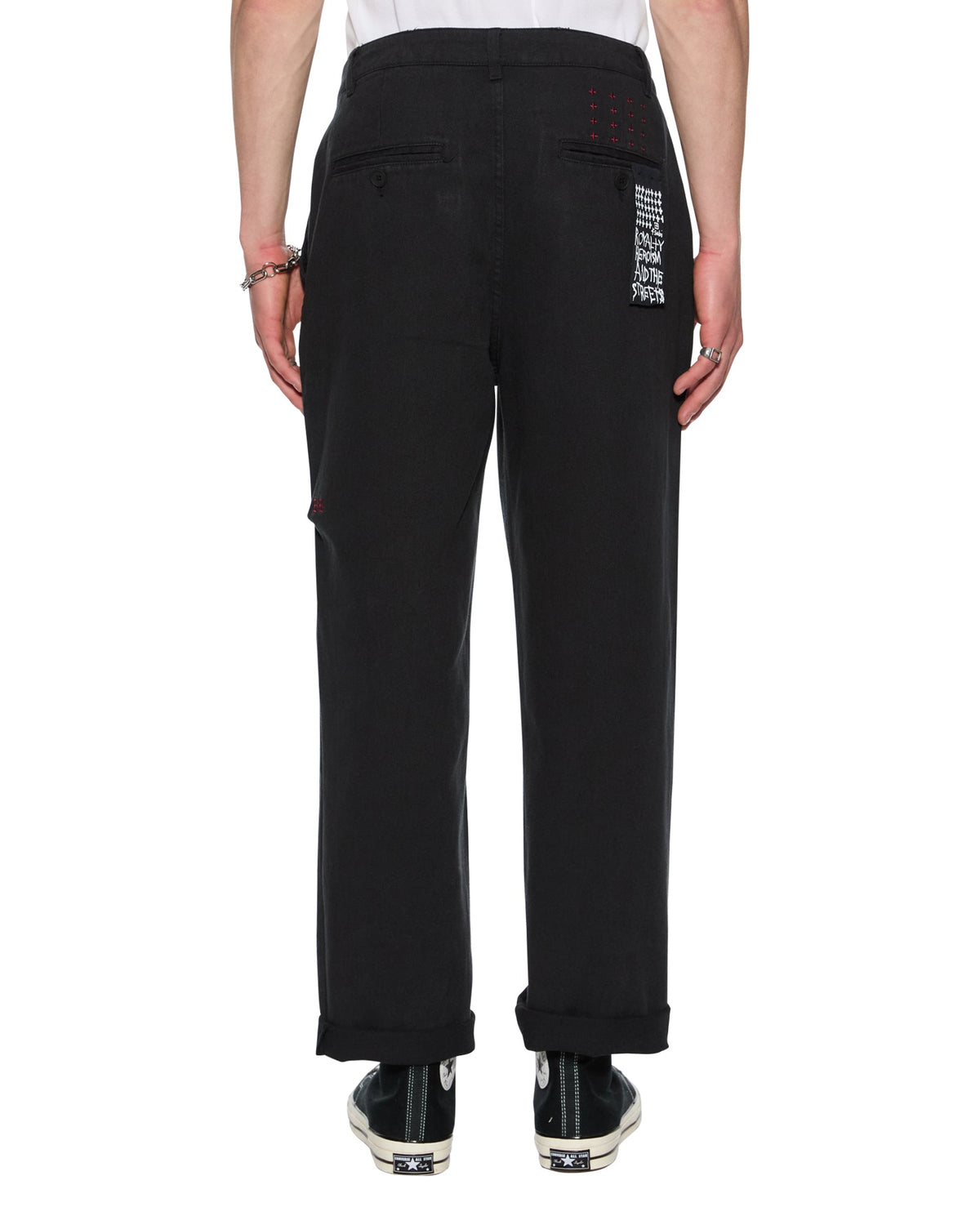 Mens Rival Chino Trouser Black Straight Pants - Black