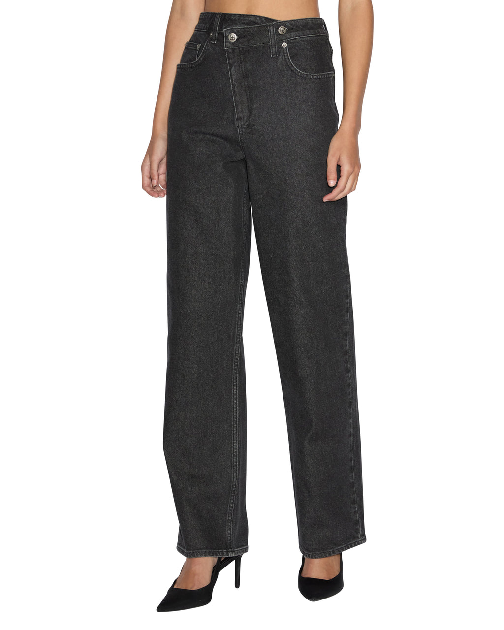 Womens Relax Jean Noir Relaxed Denim Jeans - Black