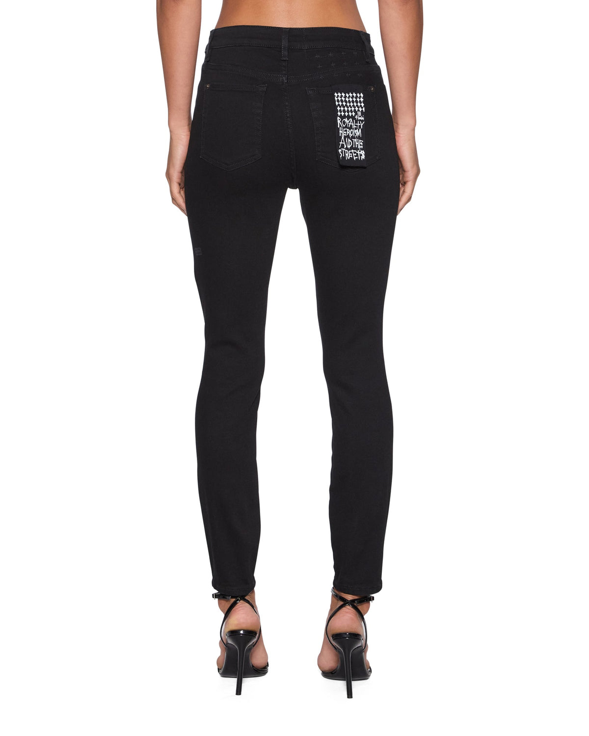Womens Spray On Jet Black Skinny Denim Jeans - Black