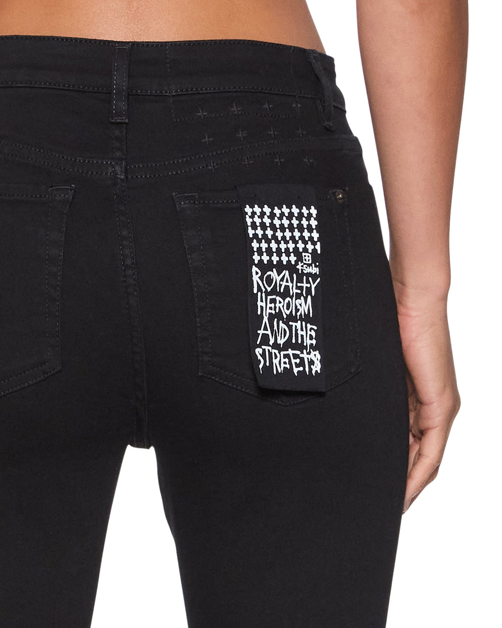Womens Spray On Jet Black Skinny Denim Jeans - Black