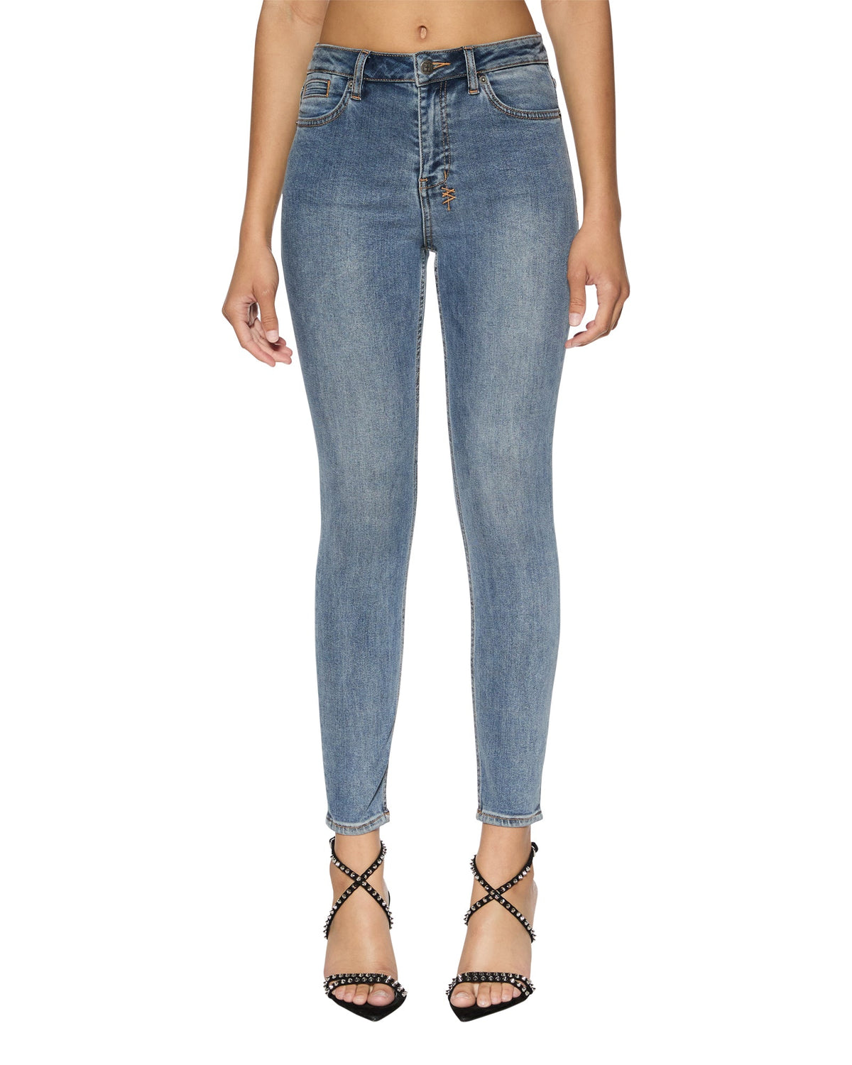 Womens Spray On True Vintage Skinny Denim Jeans - Denim