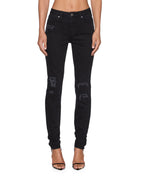 Womens Spray On Xtra Boneyard Black Skinny Denim Jeans - Black