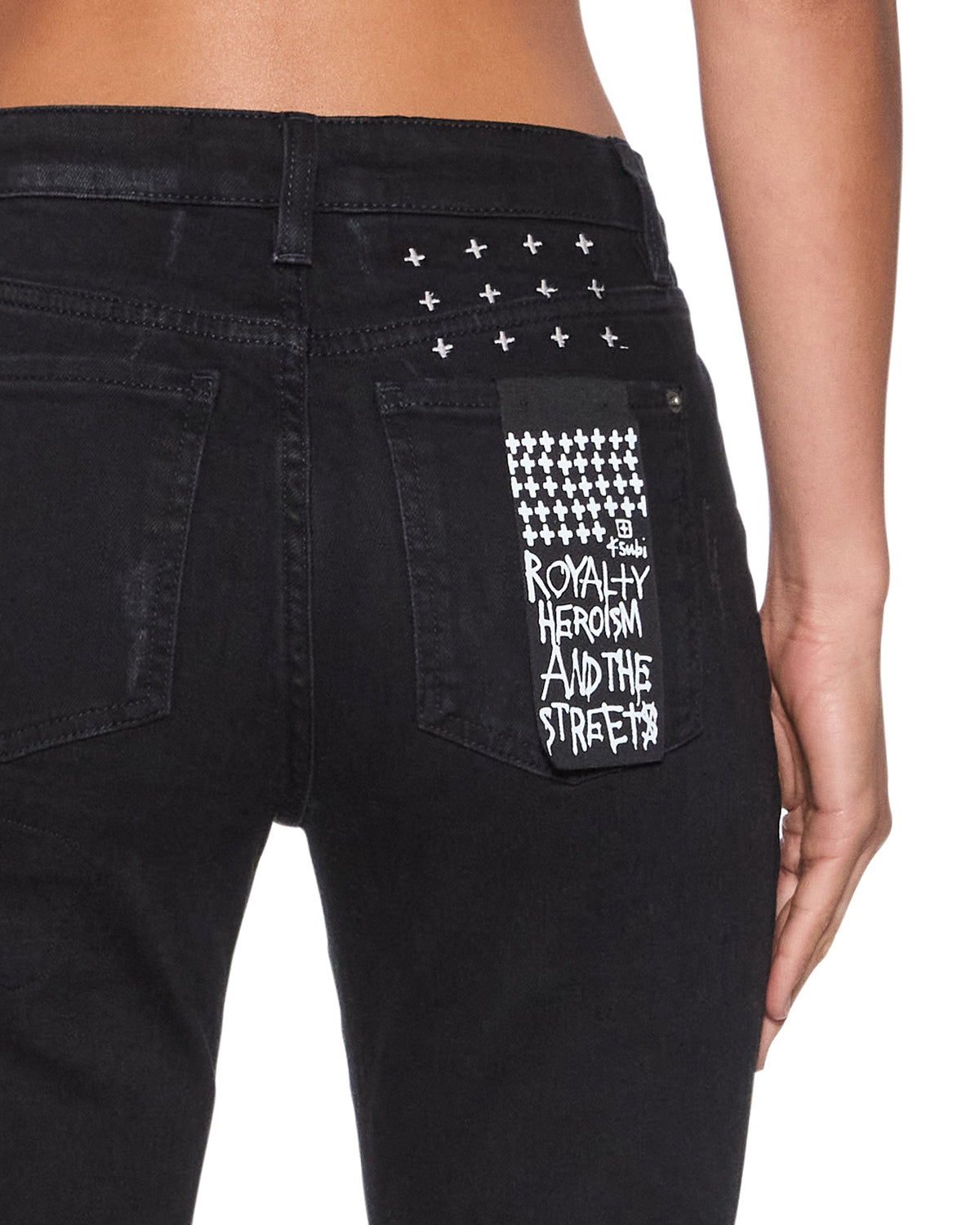 Womens Spray On Xtra Boneyard Black Skinny Denim Jeans - Black