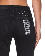 Womens Spray On Xtra Boneyard Black Skinny Denim Jeans - Black