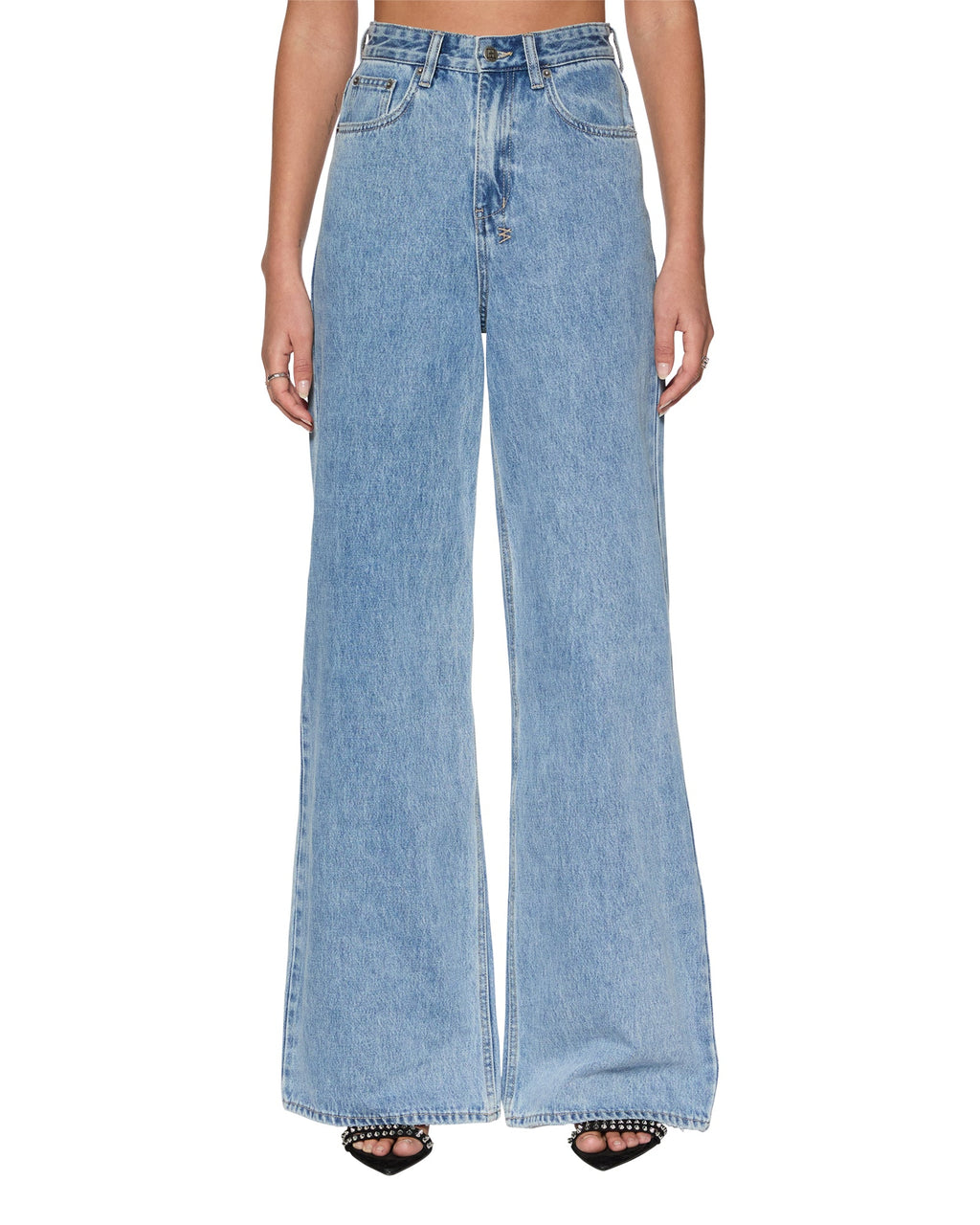 Womens Strider Authentik Wide Denim Jeans - Denim