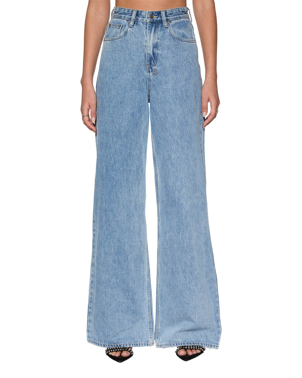 Womens Strider Authentik Wide Denim Jeans - Denim