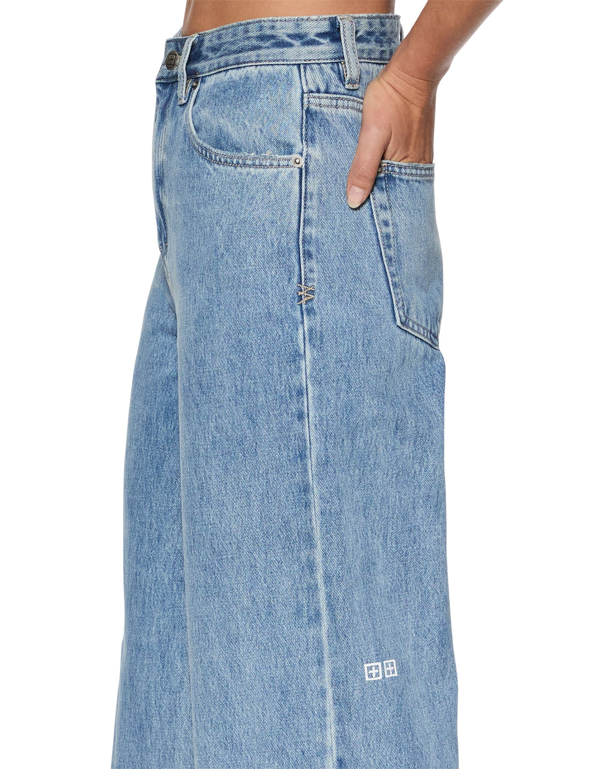 Womens Strider Authentik Wide Denim Jeans - Denim