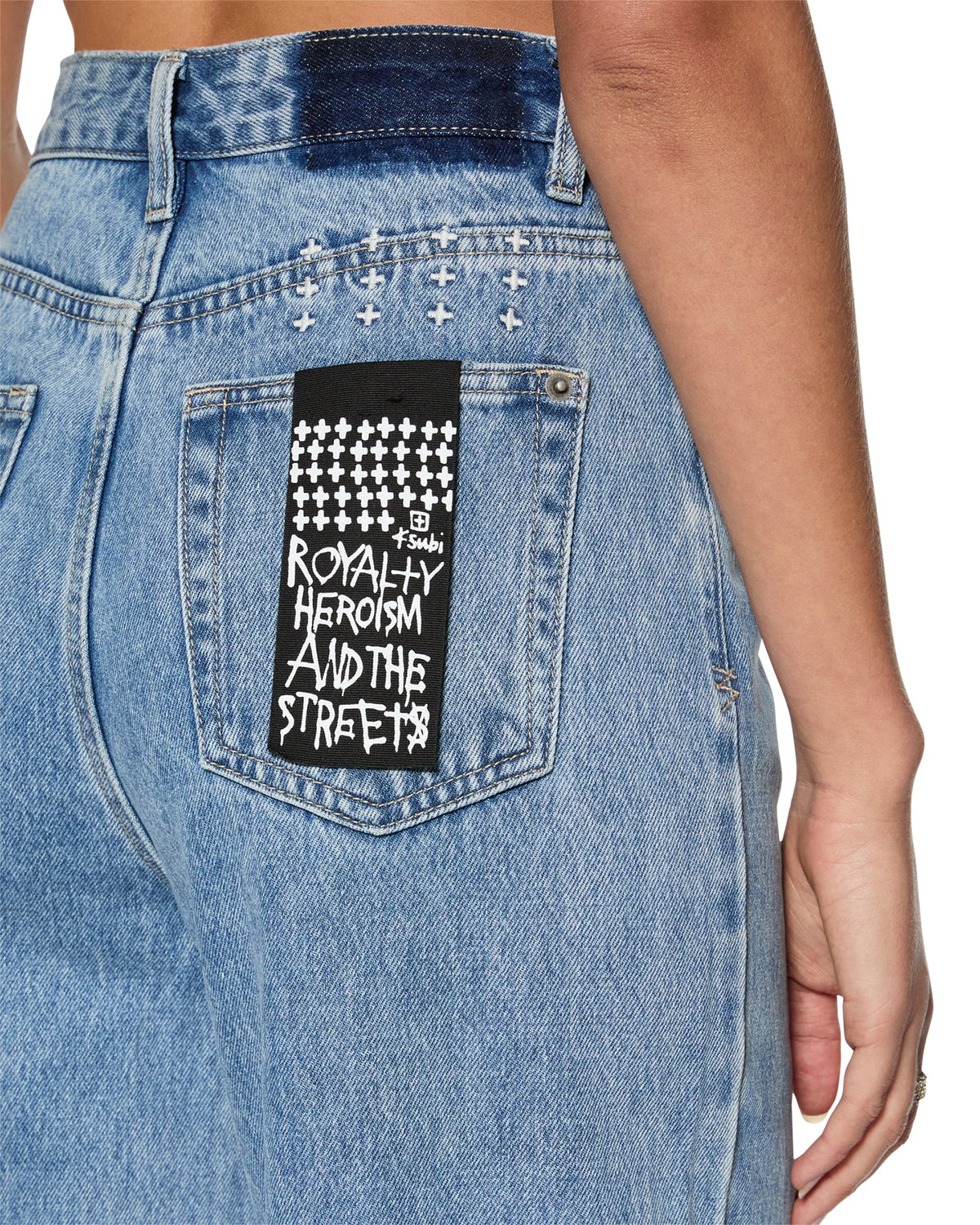 Womens Strider Authentik Wide Denim Jeans - Denim