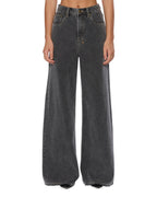 Womens Strider Cinder Wide Denim Jeans - Black