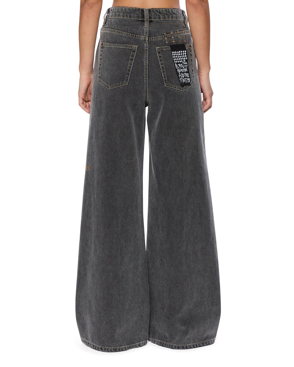 Womens Strider Cinder Wide Denim Jeans - Black