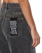 Womens Strider Cinder Wide Denim Jeans - Black