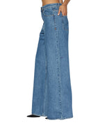 Womens Strider Heritage Wide Denim Jeans - Denim