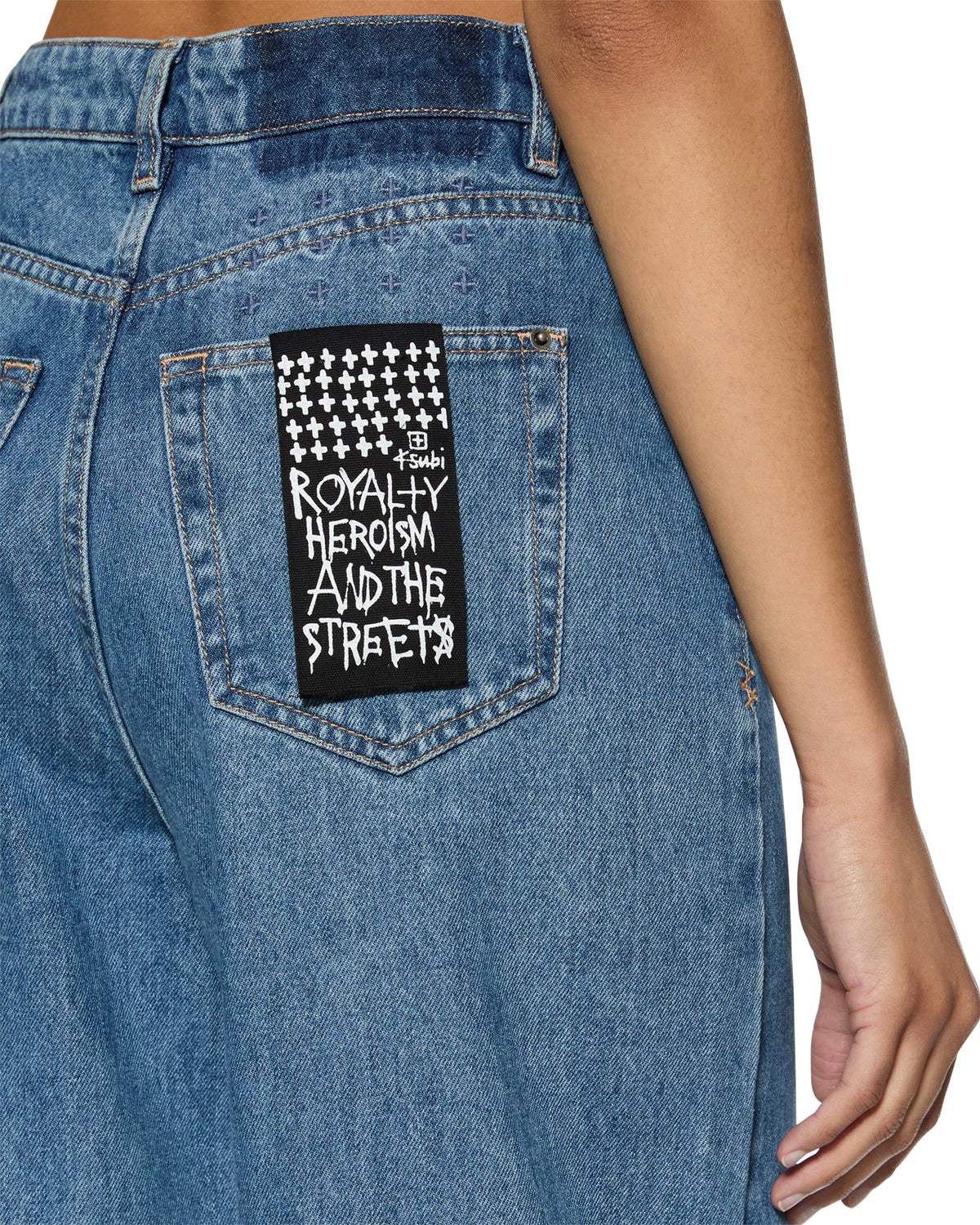 Womens Strider Heritage Wide Denim Jeans - Denim