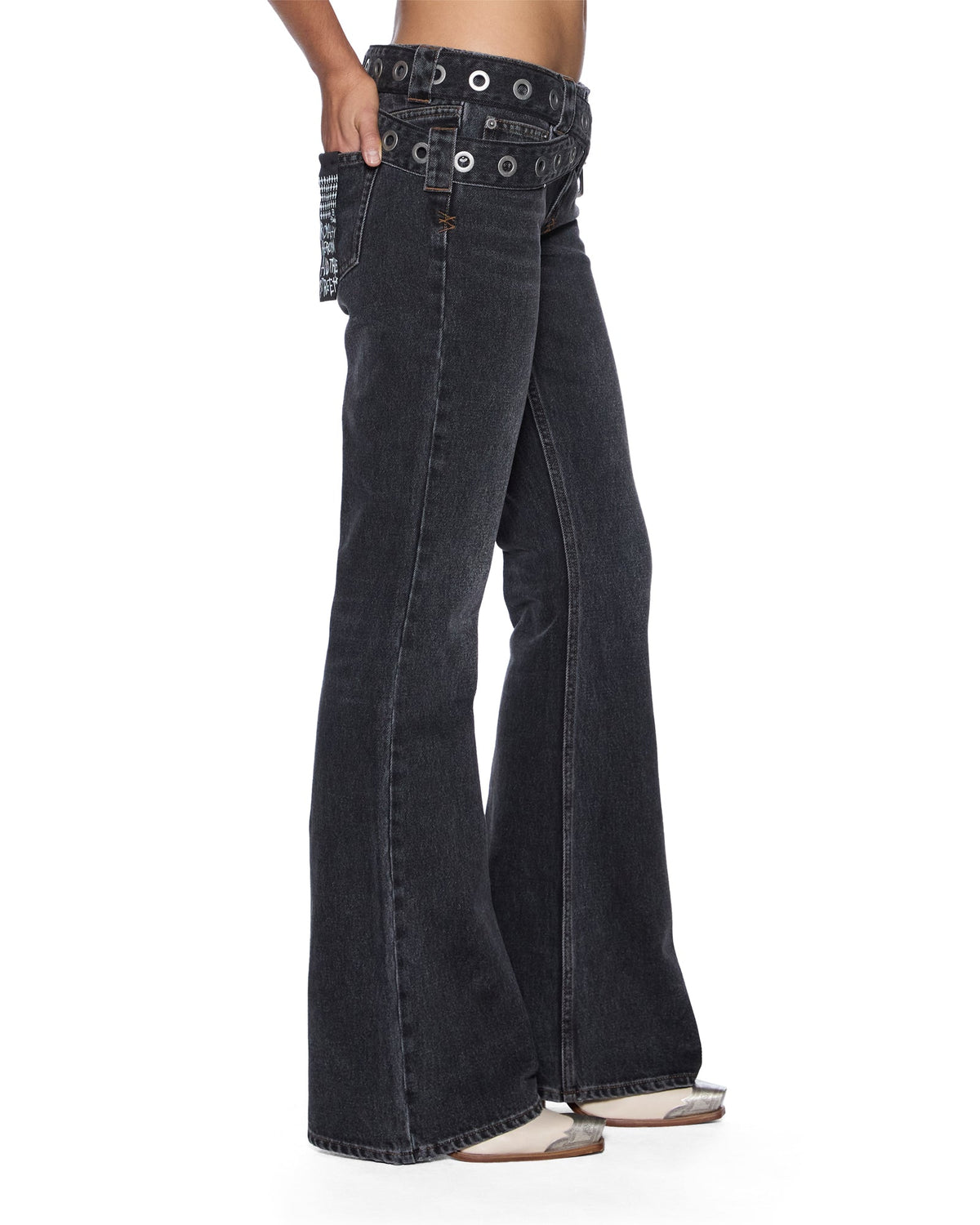 Womens Soho Lo Jean Opium Belted Slim Denim Jeans - Black
