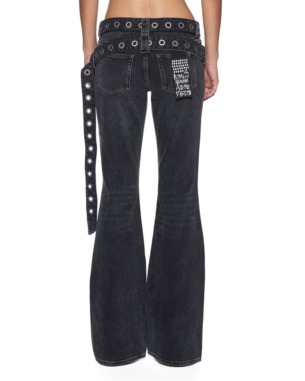 Womens Soho Lo Jean Opium Belted Slim Denim Jeans - Black