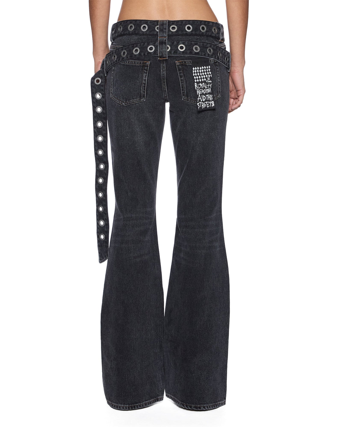 Womens Soho Lo Jean Opium Belted Slim Denim Jeans - Black