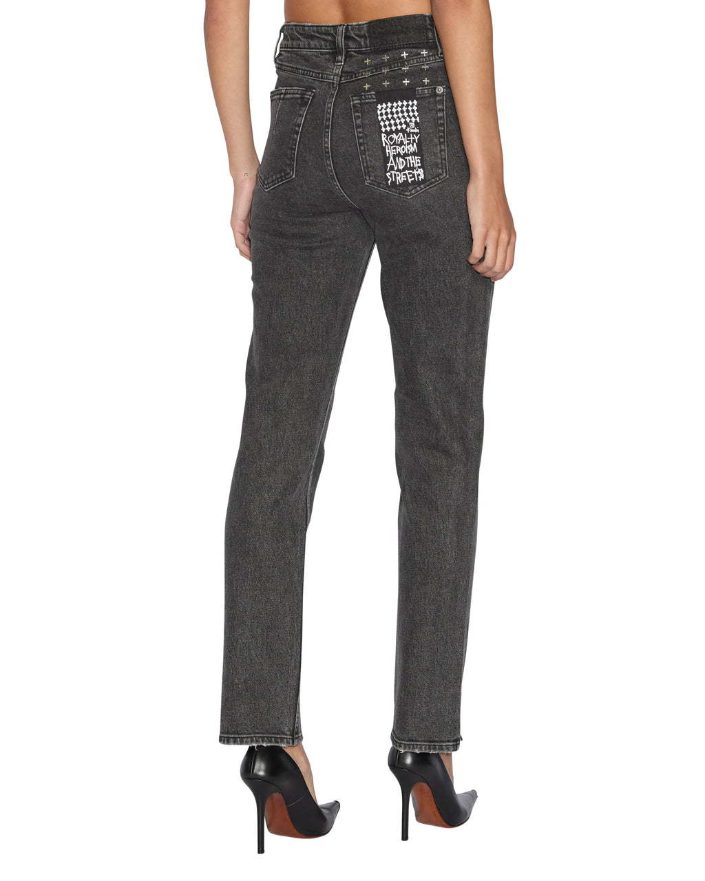Womens Straight Up Lovestruck Slim Straight Denim Jeans - Black