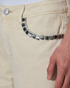Mens Ksubi X Alice Hollywood Toro Ivory Bootcut Denim Jeans - Beige