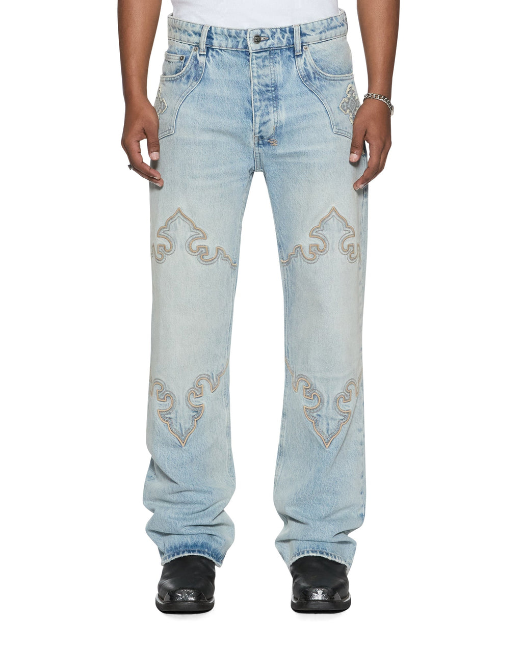 Mens Toro Krystal Blue Bootcut Denim Jeans - Denim