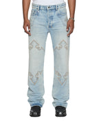 Mens Toro Krystal Blue Bootcut Denim Jeans - Denim