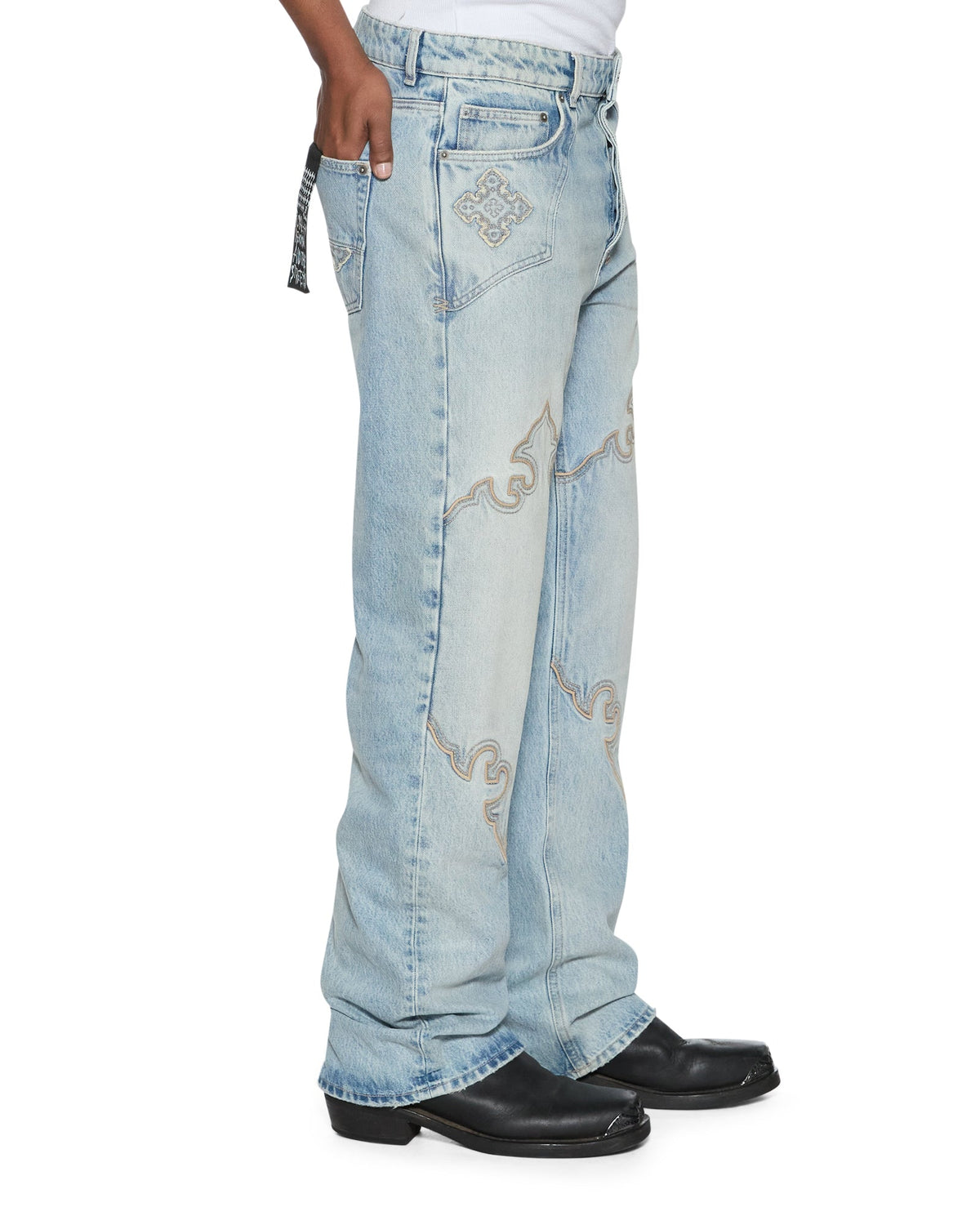 Mens Toro Krystal Blue Bootcut Denim Jeans - Denim