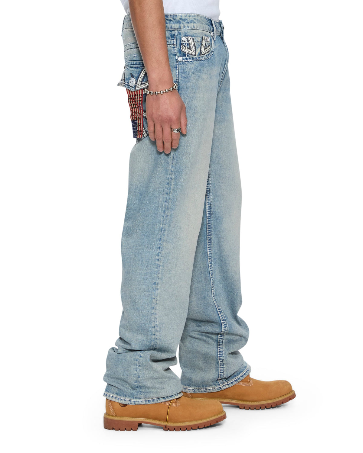 Mens Ksubi X Alice Hollywood Toro Punk Bootcut Denim Jeans - Denim