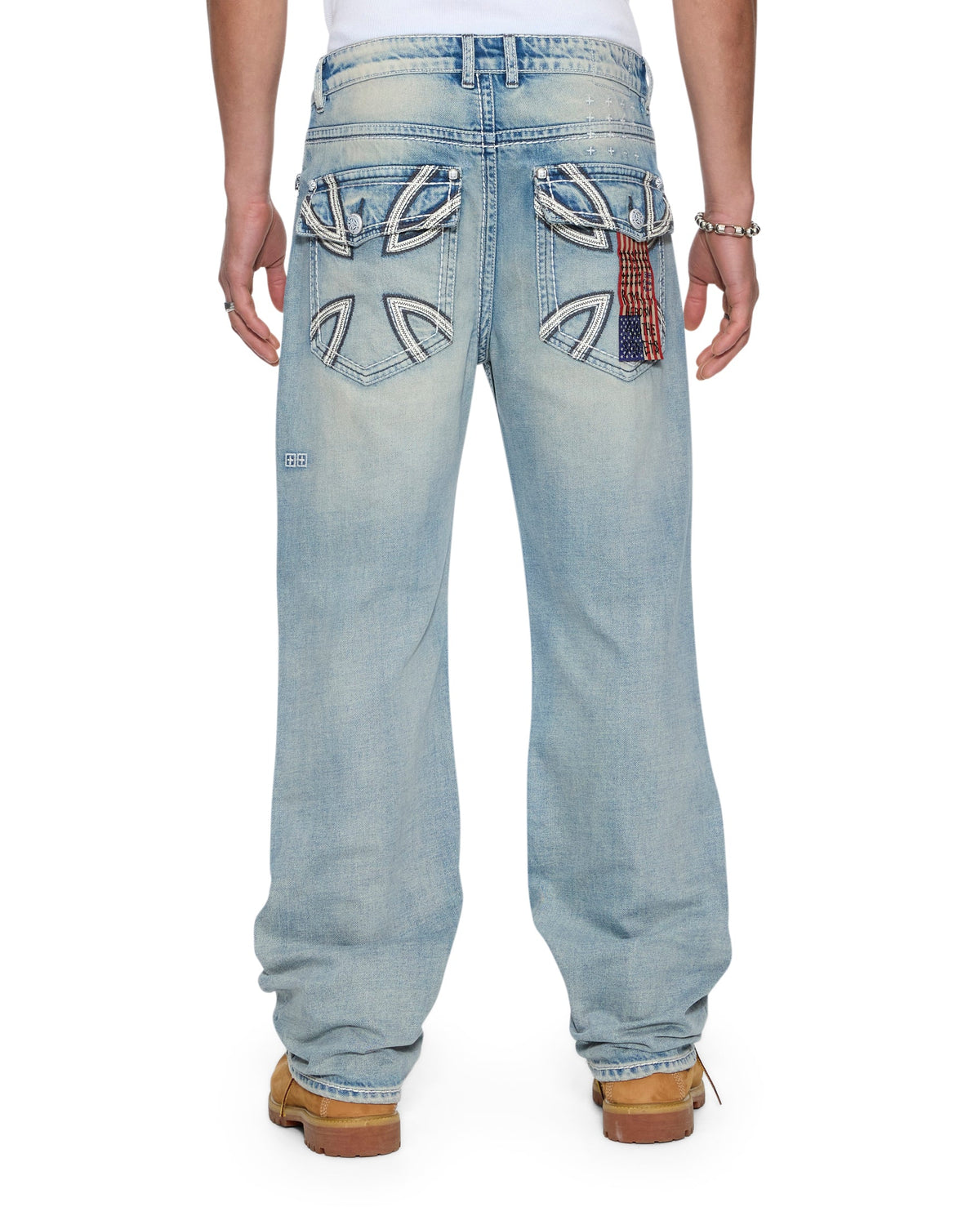 Mens Ksubi X Alice Hollywood Toro Punk Bootcut Denim Jeans - Denim
