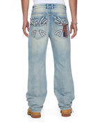 Mens Ksubi X Alice Hollywood Toro Punk Bootcut Denim Jeans - Denim