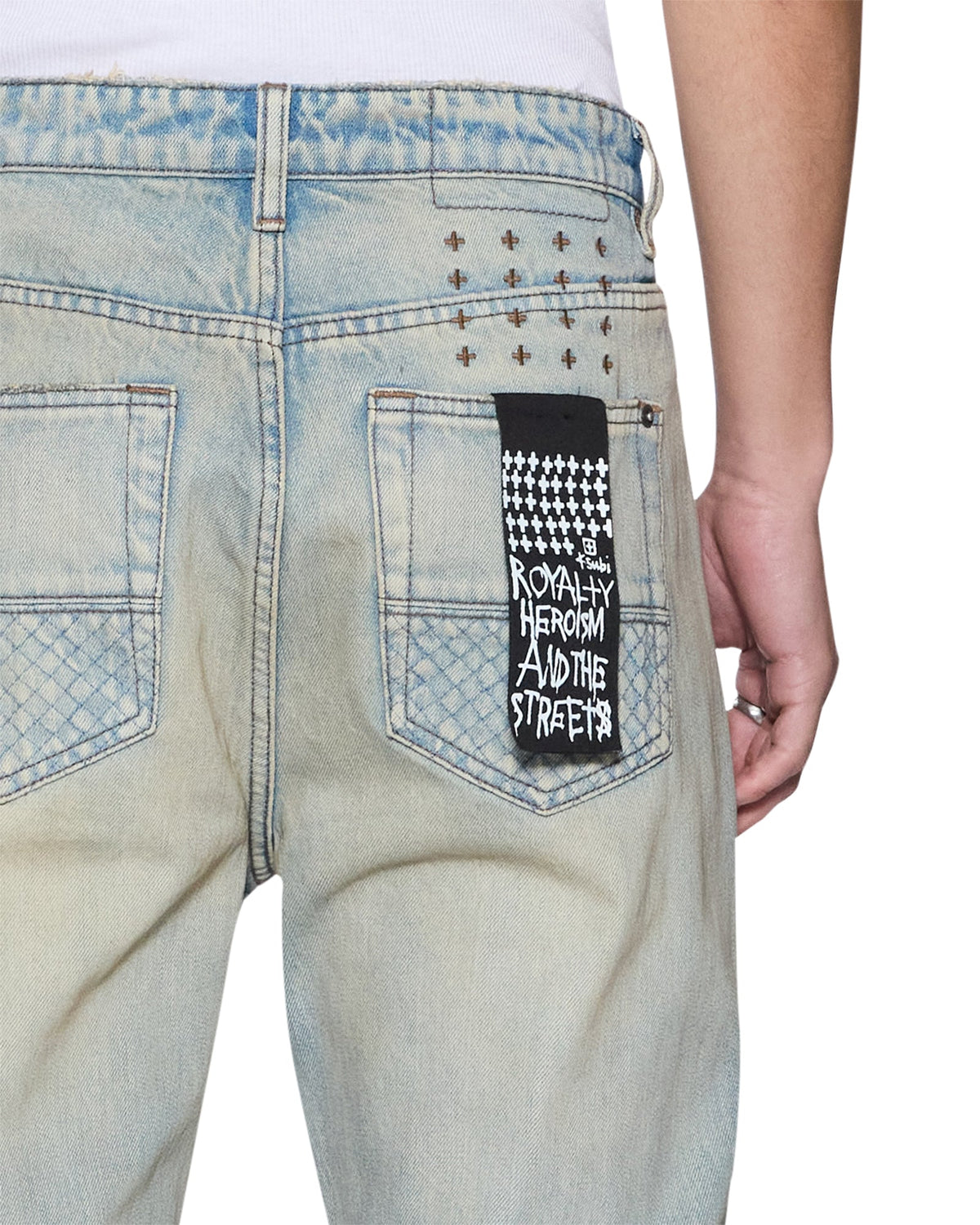 Mens Toro Seattle Blue Repair Bootcut Denim Jeans - Denim