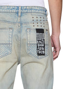 Mens Toro Seattle Blue Repair Bootcut Denim Jeans - Denim